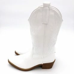 WELOVESHOES® Dames Cowboylaarzen Met Hak - Imitatieleer - Wit - Maat 40 -Dames-schoenen Verkoop 550x550 58