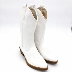 WELOVESHOES® Dames Cowboylaarzen Met Hak - Imitatieleer - Wit - Maat 40 -Dames-schoenen Verkoop 550x550 62
