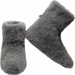 LuLu Wonen LuLu- Grijze Wollen Sloffen / Pantoffels Met Antislipzool - Maat 39 - Unisex