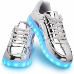 Ledschoenen.nl Schoenen Met Lichtjes - Lichtgevende Led Schoenen - Zilver - Maat 37