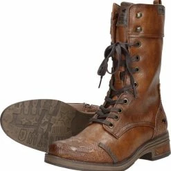 Mustang Dames Veterboot - Cognac - Maat 39 -Dames-schoenen Verkoop 550x561 9