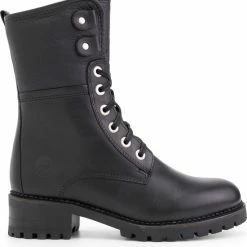 Travelin Myre - Leren Enkellaarzen - Dames - Wol Gevoerd - Zwart Leer - Maat 39