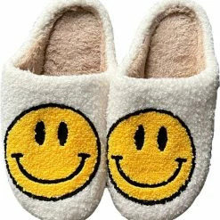 Badrock Smiley Sloffen – Unisex Pantoffels Smiley – Smiley Slippers - Sloffen – Zachte Pantoffels – Gekke Sloffen – Sloffen Dames & Heren – Zwart - Cadeau - Maat 41/42 -Dames-schoenen Verkoop 550x587 2