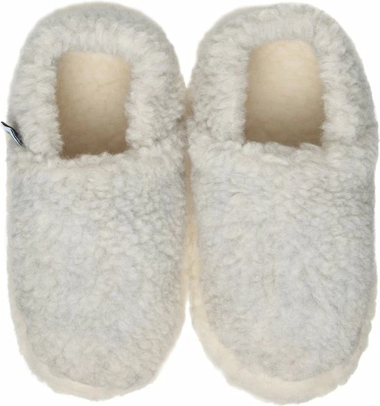 LuLu Wonen LuLu- Pantoffels Dames - Sloffen - Grijs Wit - 100% Schapenwol - Antislip Zool - Maat 36 5 LuLu Wonen LuLu- Pantoffels Dames - Sloffen - Grijs Wit - 100% Schapenwol - Antislip Zool - Maat 36 - Afbeelding 3