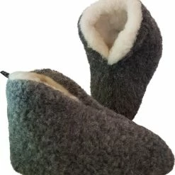 LuLu Wonen LuLu- Grijze Wollen Sloffen / Pantoffels Met Antislip Zool - Maat 42 - Enkelhoog - Dames En Heren -Dames-schoenen Verkoop 550x595 2