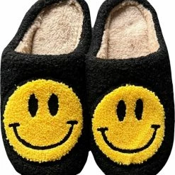 Badrock Smiley Sloffen – Unisex Pantoffels Smiley – Smiley Slippers - Sloffen – Zachte Pantoffels – Gekke Sloffen – Sloffen Dames & Heren – Zwart - Cadeau - Maat 41/42 -Dames-schoenen Verkoop 550x608 4