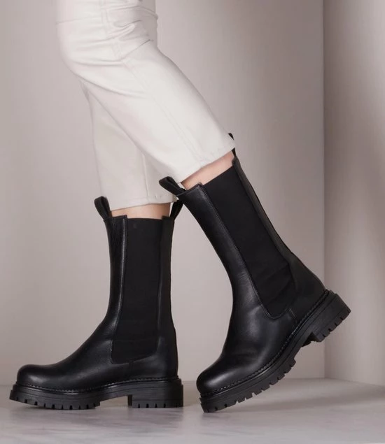 Cashott Vrouwen Leren Chelsea Boots / Laarzen / Damesschoenen 24204 - Zwart - Maat 38 17 Cashott Vrouwen Leren Chelsea Boots / Laarzen / Damesschoenen 24204 - Zwart - Maat 38 - Afbeelding 15