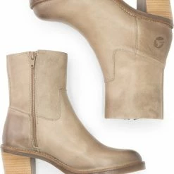 Travelin' Morlaix Dames Leren Enkellaarzen Met Hak - Nette Schoenen Vrouwen - Taupe Leer - Maat 39 -Dames-schoenen Verkoop 550x653 3