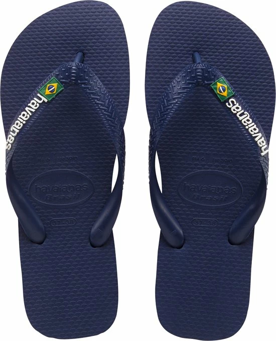 Havaianas Brasil Logo Unisex Slippers - Navy Blue - Maat 35/36 5 Havaianas Brasil Logo Unisex Slippers - Navy Blue - Maat 35/36 - Afbeelding 3