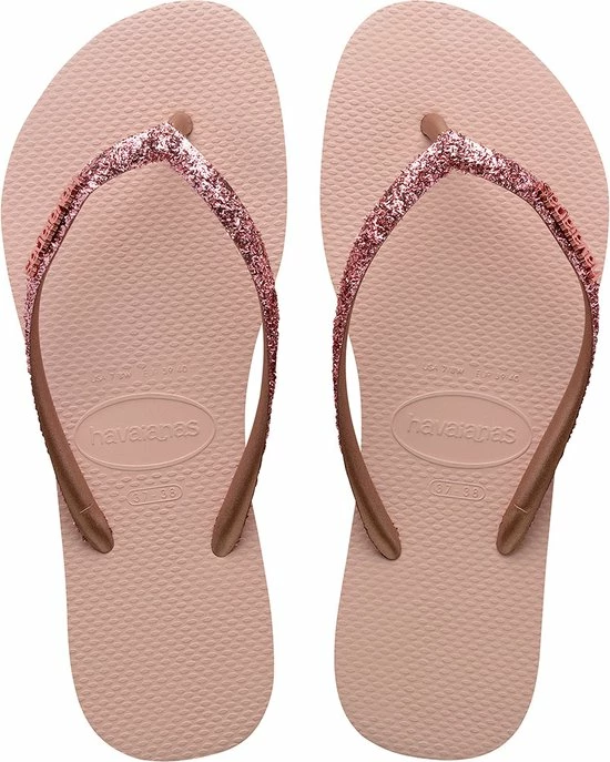 Havaianas Slim Glitter II Dames Slippers - Ballet Rose/ Golden Blush - Maat 37/38 3 Havaianas Slim Glitter II Dames Slippers - Ballet Rose/ Golden Blush - Maat 37/38