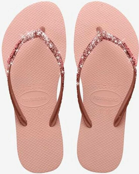 Havaianas Slim Glitter II Dames Slippers - Ballet Rose/ Golden Blush - Maat 37/38 9 Havaianas Slim Glitter II Dames Slippers - Ballet Rose/ Golden Blush - Maat 37/38 - Afbeelding 7