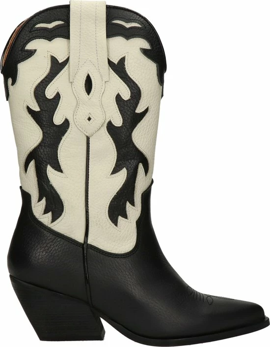 Nelson Dames Cowboylaars - Zwart Wit - Maat 40 4 Nelson Dames Cowboylaars - Zwart Wit - Maat 40 - Afbeelding 2