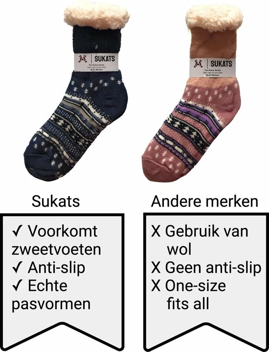 Sukats® Huissokken - Homesocks - 3 Paar - Maat 36-41 - Mix A - Anti-Slip - Fluffy - Dames Huissokken 5 Sukats® Huissokken - Homesocks - 3 Paar - Maat 36-41 - Mix A - Anti-Slip - Fluffy - Dames Huissokken - Afbeelding 3