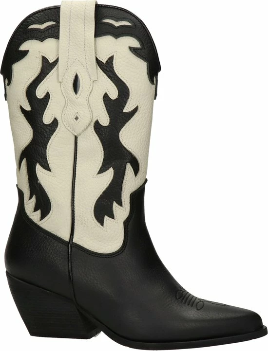 Nelson Dames Cowboylaars - Zwart Wit - Maat 40 6 Nelson Dames Cowboylaars - Zwart Wit - Maat 40 - Afbeelding 4
