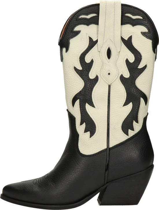 Nelson Dames Cowboylaars - Zwart Wit - Maat 40 5 Nelson Dames Cowboylaars - Zwart Wit - Maat 40 - Afbeelding 3