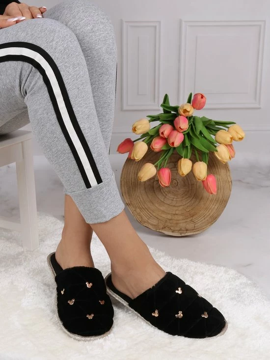 Mickey Disney Mouse - Zwarte Damespantoffels / Sloffen, Gewatteerd, Comfortabel / 38-39 7 Mickey Disney Mouse - Zwarte Damespantoffels / Sloffen, Gewatteerd, Comfortabel / 38-39 - Afbeelding 5