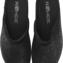 Rohde Vrouwen Suède Harde Zool Pantoffels / Open Sloffen - 2455 - Zwart - Maat 38 -Dames-schoenen Verkoop 550x738 1