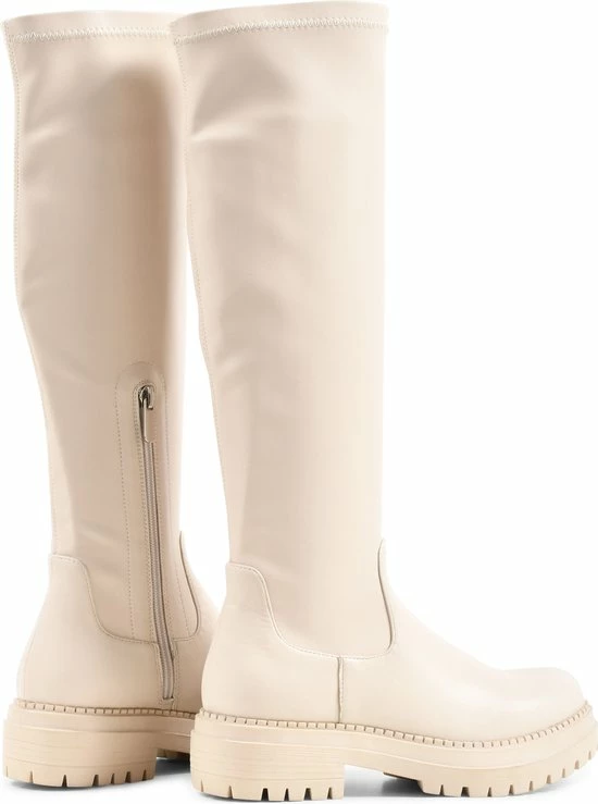 POSH By Poelman CYBELE Dames Hoge Stretch Laarzen - Crème - Maat 38 4 POSH By Poelman CYBELE Dames Hoge Stretch Laarzen - Crème - Maat 38 - Afbeelding 2