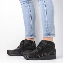 Wolky Veterschoenen Roll Shoot Zwart Nubuck -Dames-schoenen Verkoop 550x745 3