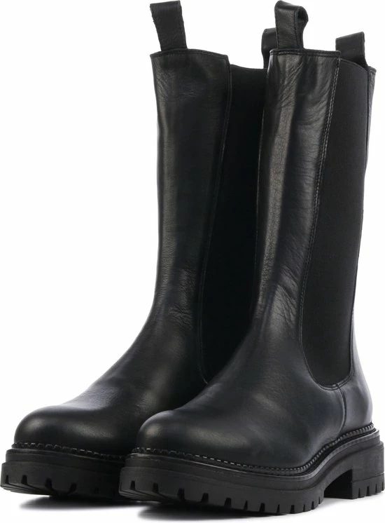 Cashott Vrouwen Leren Chelsea Boots / Laarzen / Damesschoenen 24204 - Zwart - Maat 38 4 Cashott Vrouwen Leren Chelsea Boots / Laarzen / Damesschoenen 24204 - Zwart - Maat 38 - Afbeelding 2