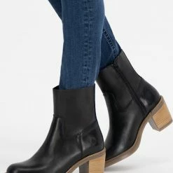 Travelin' Morlaix Dames Leren Enkellaarzen Met Hak - Nette Schoenen Vrouwen - Zwart Leer - Maat 39 -Dames-schoenen Verkoop 550x765 5