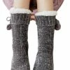 Merkloos 1 Paar Warme Huissokken Dames Antraciet | Gevoerd | Anti-Slip | Maat 36-40 -Dames-schoenen Verkoop 550x770