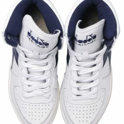 Diadora Sneakers Dames - Hoge Sneakers / Damesschoenen - Leer - Mi Basket Used Z - Wit - Maat 40 -Dames-schoenen Verkoop 550x825 16
