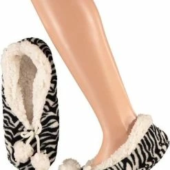 Apollo Dames Sloffen - Zwart/Wit - Maat 37-39